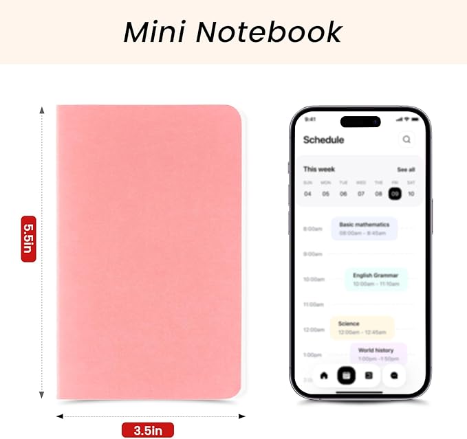Oucaru 64PCS Mini Notebooks Bulk, 3.5" x 5.5", 16 Color, 60 Pages Lined Paper Small Pocket Notebook Set, Mini Journal Memo Notepads for Kids, Students, Traveler, School Office Supplies