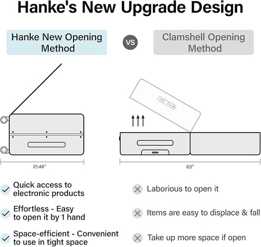 Hanke Grace Hard Shell Suitcases with Wheels,20 Inch Carry On Luggage Airline Approved with Aluminum Frame, Travel suitcase with Front Pocket Travel Luggage for Short Business Trips, Grey.