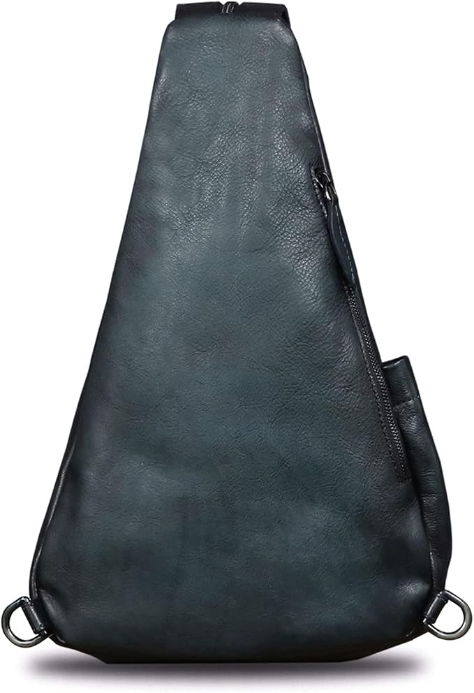 Genuine Leather Sling Bag for Men and Women - Vintage Sling Backpack Shoulder Crossbody Chest Bag for Ipad