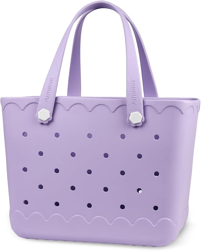 Armerssi Rubber Tote Bag For Women Large Rubber Beach Bag Waterproof Washable Handbag Durable Tote Bag Beach Swimming Travel