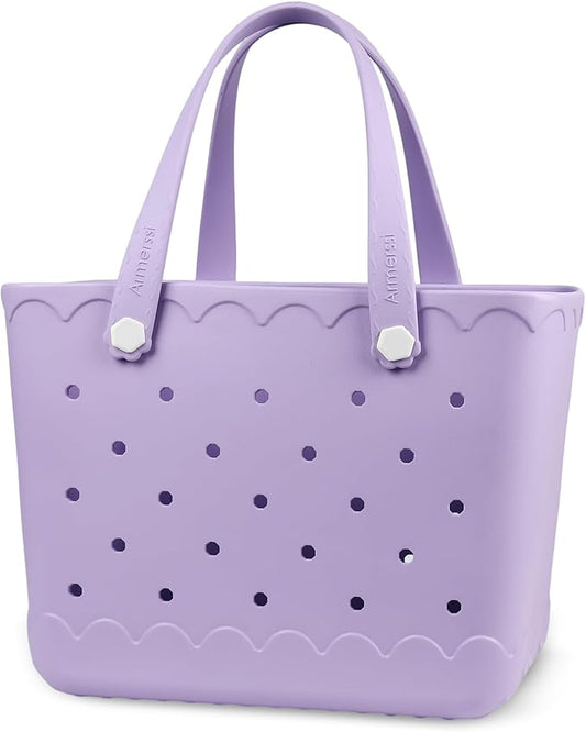 Armerssi Rubber Tote Bag For Women Large Rubber Beach Bag Waterproof Washable Handbag Durable Tote Bag Beach Swimming Travel