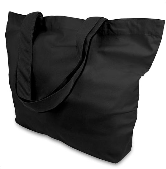 TOPDesign 1-Pack Super Strong Large 12oz Cotton Canvas Tote Bag, Reusable Grocery Shopping Cloth Bag, Fashionable Two-Tone Tote for Crafts, DIY Your Creative Designs
