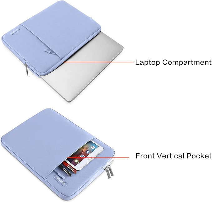 MOSISO Laptop Case 15 inch, 15 inch Laptop Sleeve Compatible with MacBook Air 15 M4 A3241 M3 A3114 M2 A2941 2025 2024 2023,Dell XPS 15,Polyester Vertical Computer Sleeve Bag with Pocket, Pastel Blue