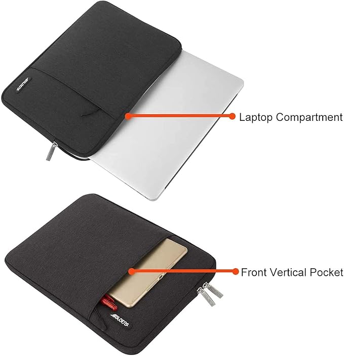 MOSISO Laptop Case 16 inch, 15-15.6 inch Laptop Sleeve Compatible with MacBook Pro 16 M4 M3 M2 M1, HP Acer Dell Lenovo ASUS Notebook, Polyester Vertical Computer Sleeve Bag with Pocket, Black