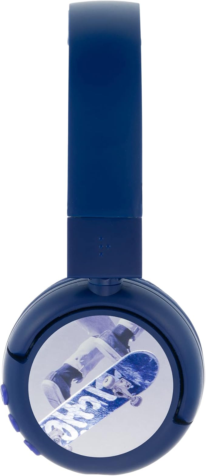 BuddyPhones POP Fun | Foldable Bluetooth Kids Headphones + Microphone, Works Wired or Wireless - SafeAudio Volume Limiting for iPhone/iPad/Tablet/PC and More (Blue)