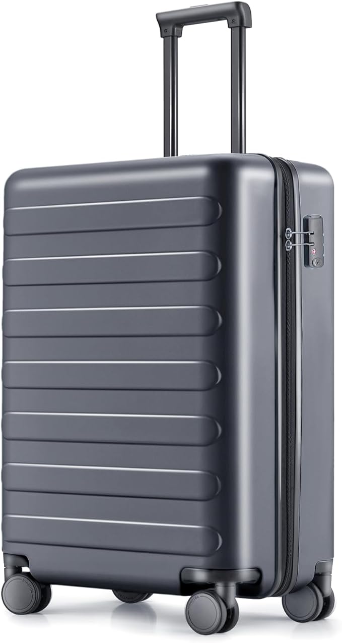 NINETYGO Carry On Luggage 22x14x9 Airline Approved, 20 Inch Luggage with Smooth Spinner Wheels, Lightweight, Hard Shell PC Suitcase Carry-On, Travel Luggage, TSA Approved (Grey, Rhine Basic)