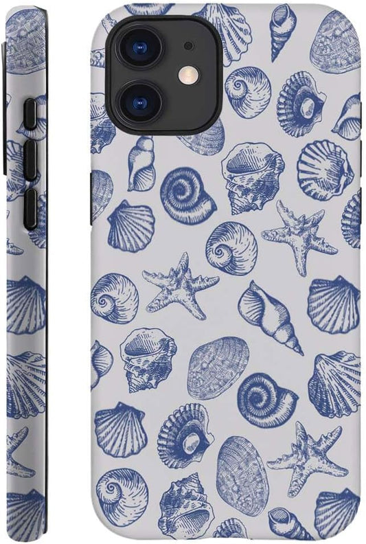 DAIZAG Case Compatible with for iPhone 12,Cute Blue Seashell Phone Case for iPhone 12 for Girl Women Boy Men