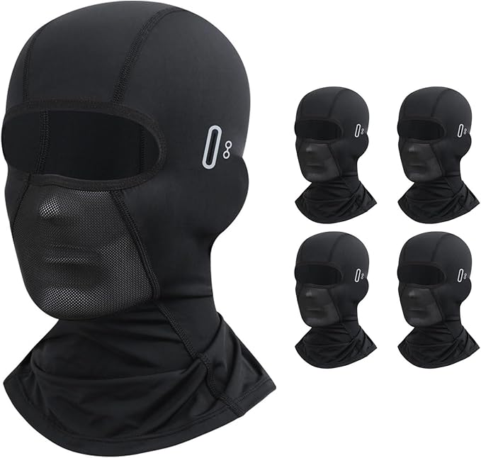 4 Pack Summer Balaclava Face Mask Sun UV Protection Hood Breathable Face Mask for Men Women - Motorcycle Fish