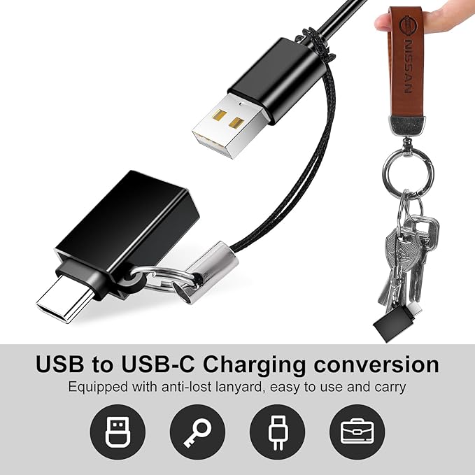 USBC to USB Adapter 4 Pack,USB C to A Adapter,USB C Male to USB Female Connector,USBA OTG Cable Converter for iPhone 16 15,MacBook Pro,Car Play,Black