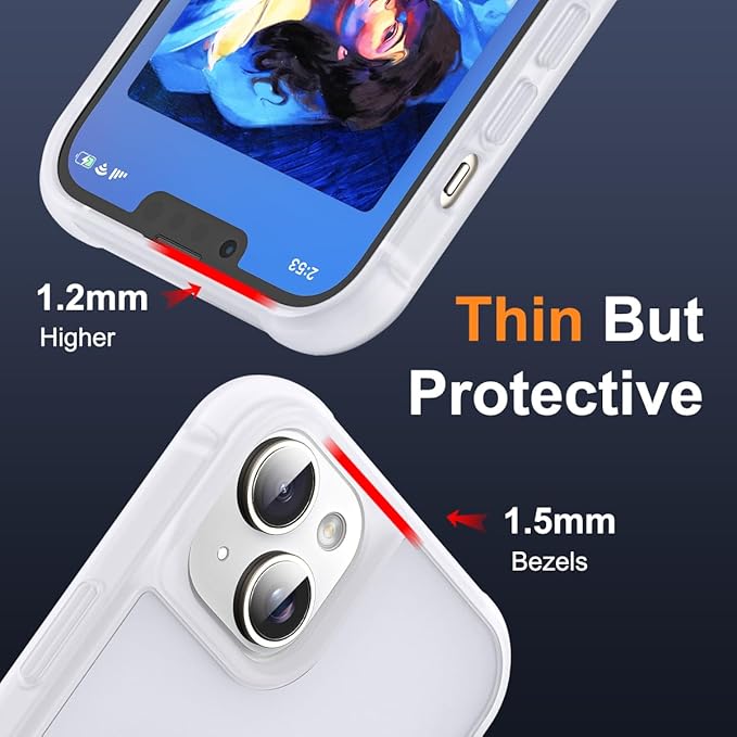 Compatible with iPhone 14 Plus Case with Invisible Magnetic O-Ring Stand Military-Grade Phone Case for iPhone 14 Plus 6.7" [Compatible with Mag-Safe][Great Grip Feeling],Translucent