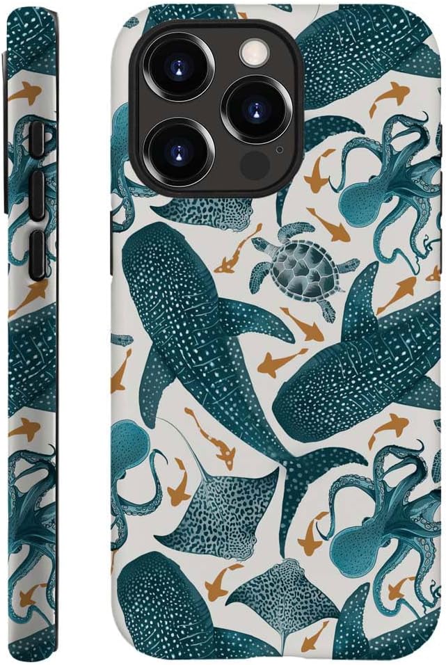 DAIZAG Case Compatible with for iPhone 12 Pro,Octopus Turtle Manta Ray Whale Phone Case for iPhone 12 Pro for Girl Women Boy Men