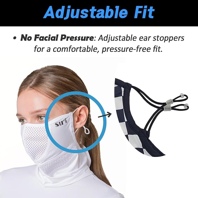 KOREA (Type H) UV Sun Protection Balaclava Half Face Mask - For Golf, Hiking, Running, Cycling & Outdoor Sports