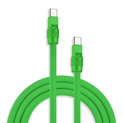chubbycable Chubby 2.0 Fast Charging Cable Durable Soft Silicone USB C Cable 240W Extra Thick Charger Cord Compatible with iPhone 16/15 Series iPad, Green+Green, Type-C to Type-C, 3.3 FT