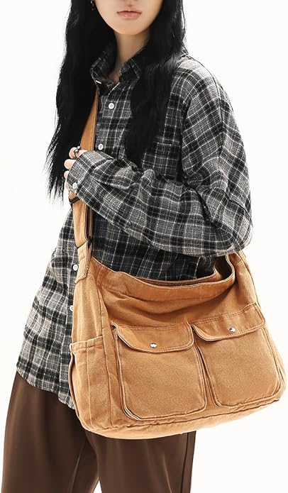 Collsants Messenger Bag Hobo Crossbody Bags for Women Canvas Bag Crossbody Tote Bag Shoulder Bag