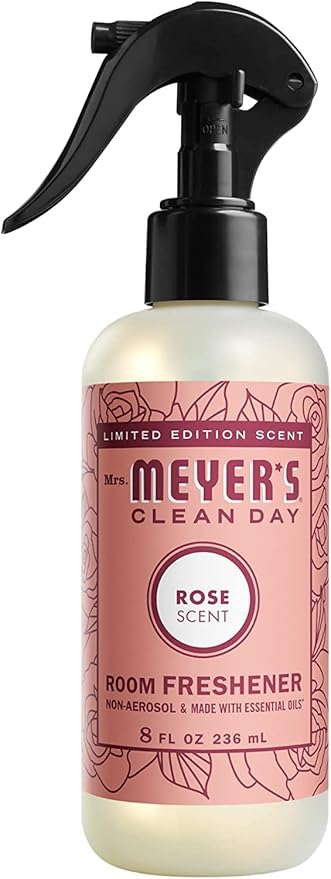 Mrs. Meyer’s Clean Day Room Freshener Spray, Rose Scent, Limited Edition Scent, Contains Essential Oils 8 Fl Oz (Pack of 2)