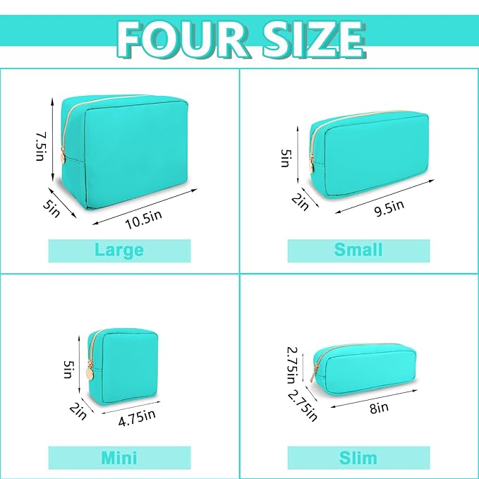 Small Pencil Case Makeup Bag for Purse, Cute Pencil Pouch Preppy Nylon Makeup Brush Bag with Zipper , Girls Portable Stationery Storage Case Small Pen Bag for Office School College(Slim-Cotton Candy)