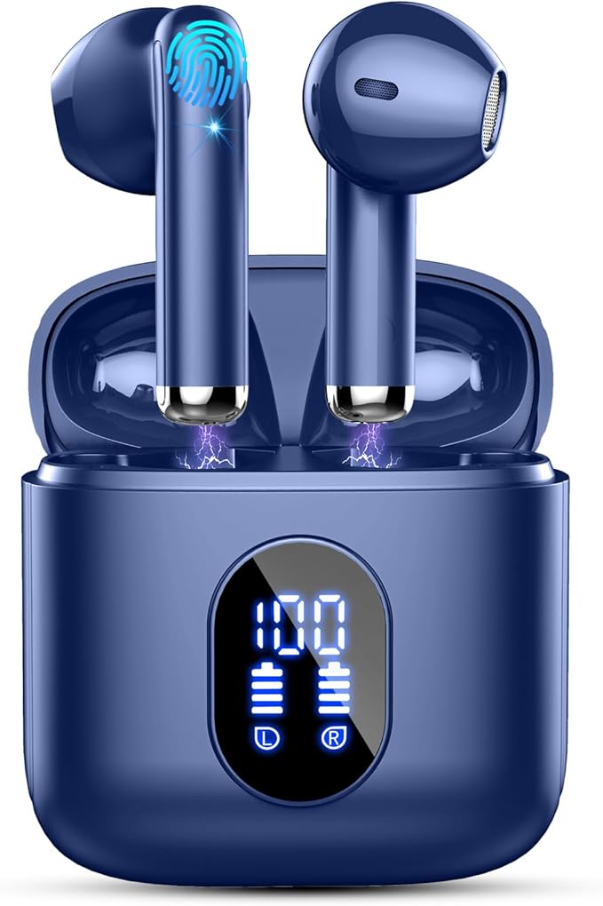 Wireless Earbuds Bluetooth 5.4 with 4 ENC Noise Canceling Microphones, 30H Playtime USB-C Fast Charging Case, Hi-Fi Stereo Sound, IP7 Waterproof & Ultra-Light 3g Design for Gym Running Workout