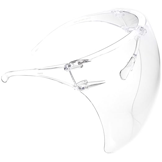 zeroUV - Protective Face Shield Full Cover Visor Glasses/Sunglasses (Anti-Fog/Blue Light Filter) (Clear/Clear) 2-Pack