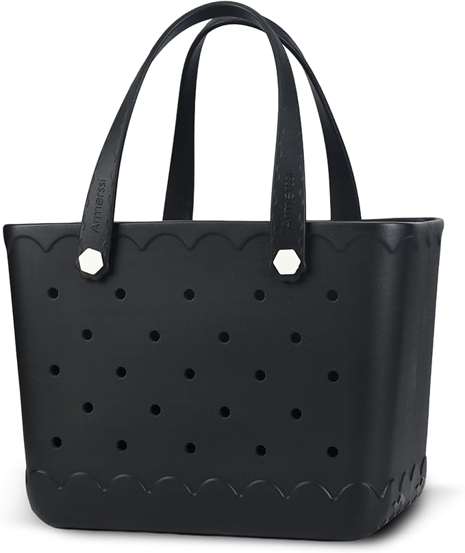 Armerssi Rubber Tote Bag For Women Large Rubber Beach Bag Waterproof Washable Handbag Durable Tote Bag Beach Swimming Travel