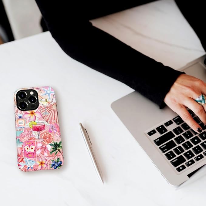 DAIZAG Case Compatible with iPhone 11 Pro Max,Fit Shockproof Cover for Women Girls,European Collage Lily Flower Seashell Pink