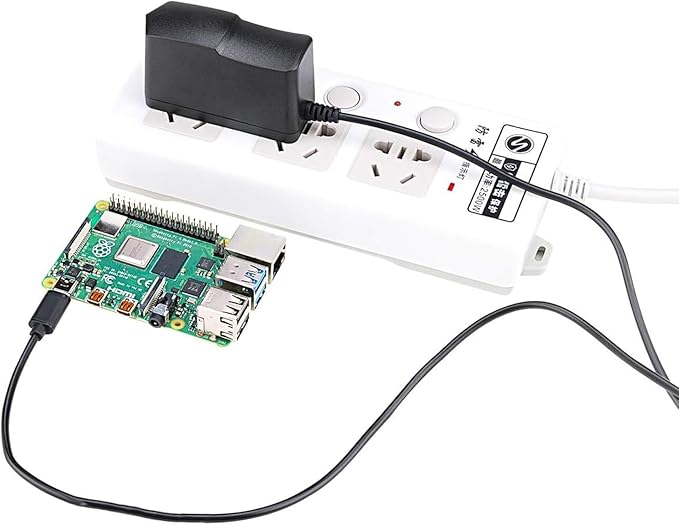 15W Power Supply Adapter for Raspberry Pi 4 Power Supply Charger, Type C Power Supply Cord 3.3FT, 15W 5V 3A Power Adapter Charger Replacement (Black)