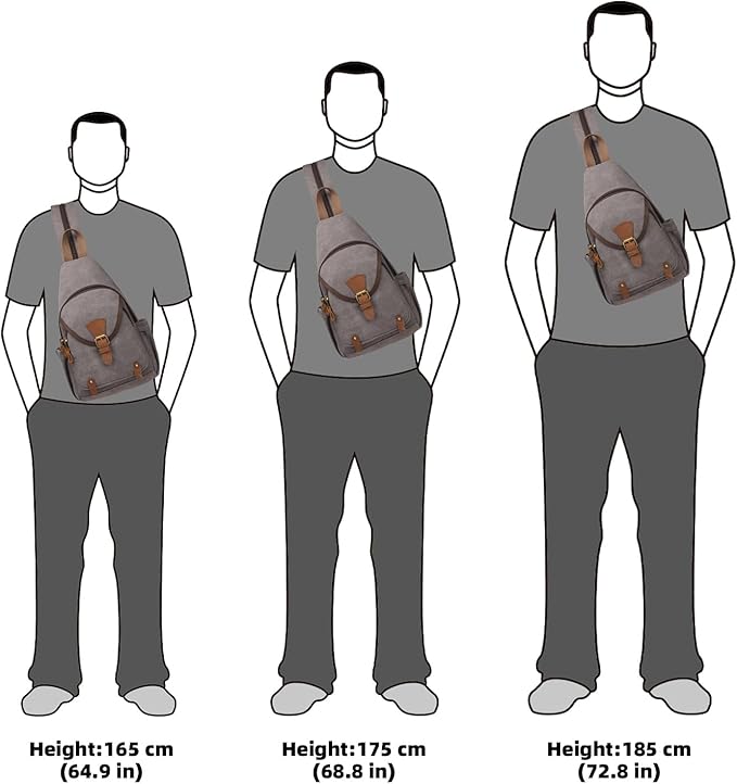 KouLi Buir Canvas Sling bag,Small Crossbody Backpack,Convertible Chest Bag Casual Daypack For Outdoor Cycling Hiking Travel