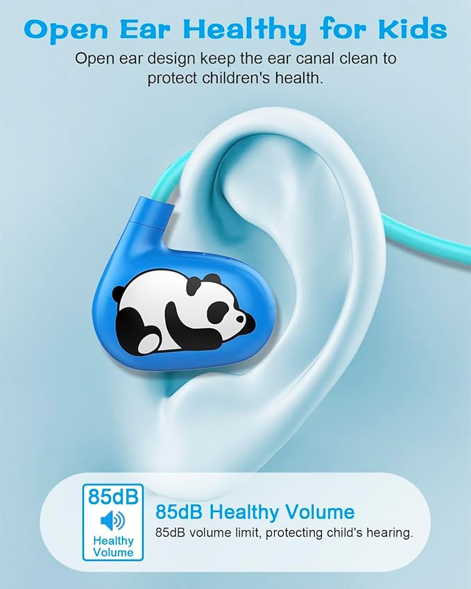 BANIGIPA Kids Headphones, Open Ear Headphones, Wireless Bluetooth 5.4 Headset w/Mic for Calling Studying Traveling, 13g Ultra-Light Comfort, 85dB Healthy Volume Control Protect Hearing, 10H Playtime