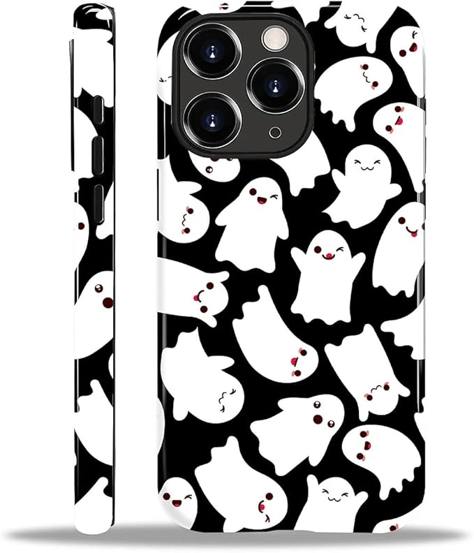 Case for iPhone 11 Pro Max Case,Halloween Ghosts Bats Design - Hybrid Dual Protection Silicone + Hard PC Shockproof Full Body Cover Slim Anti-Scratch Protective Case for Men Women