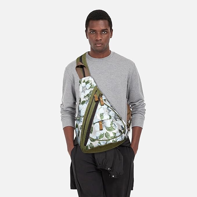 KL928 Canvas Sling Bag - Small Crossbody Backpack Shoulder Casual Daypack Rucksack for Men Women(Large Version)