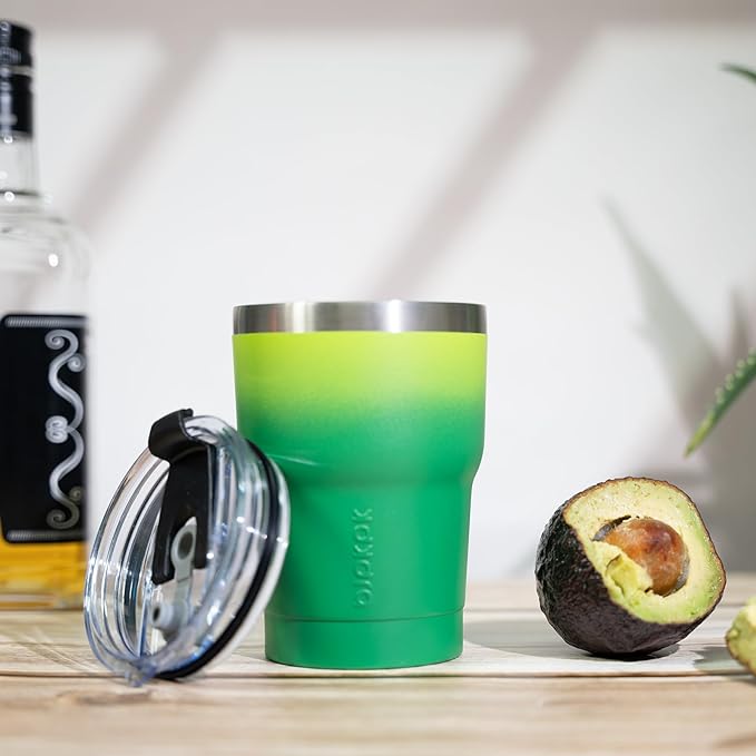 BJPKPK 10 oz Tumbler With Handle And Straw Stainless Steel Insulated Tumbler Cups For Water Or Ice Coffee,Lavender Green