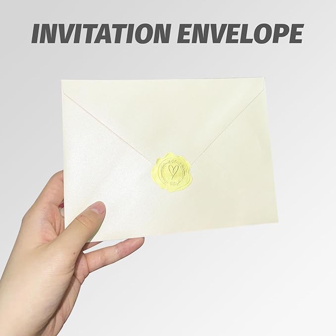 YINUOYOUJIA 50 PCS Pearl Ivory Envelopes A7,5 x 7 Ivory Shimmer Envelopes for Invitation,Perfect for Wedding Invitation Cards,Birthday RSVP Invite,5.25 x 7.25 inches