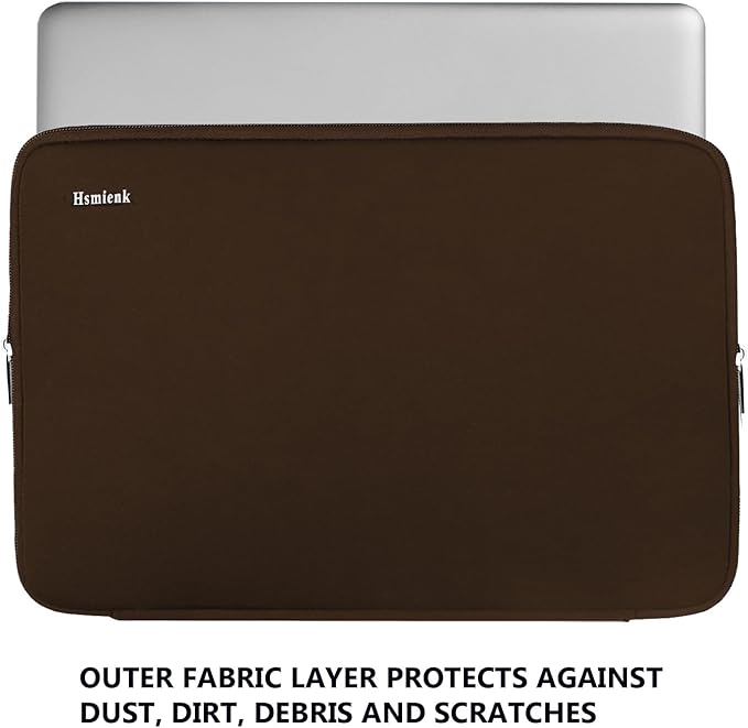 Laptop Sleeve Bag 14 inch, Shockproof Protective Computer Cover Flip Case Briefcase Carrying Bag Compatible with 14" HP, Lenovo, Asus, Acer, Notebook, Chromebook Computer, Brown