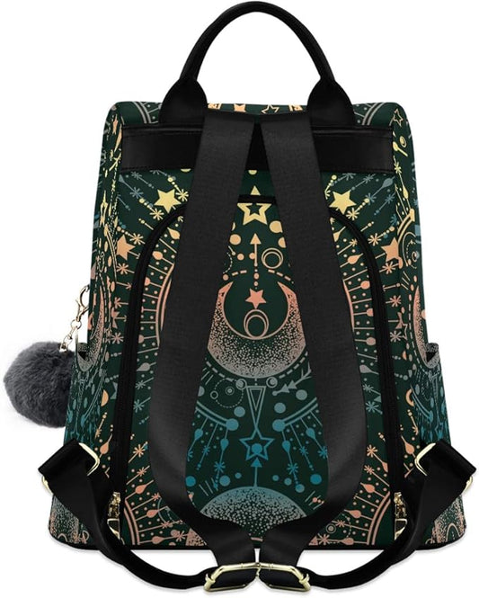 ALAZA Moon & Star Alchemy Magical Backpack Purse for Women Anti Theft Fashion Back Pack Shoulder Bag