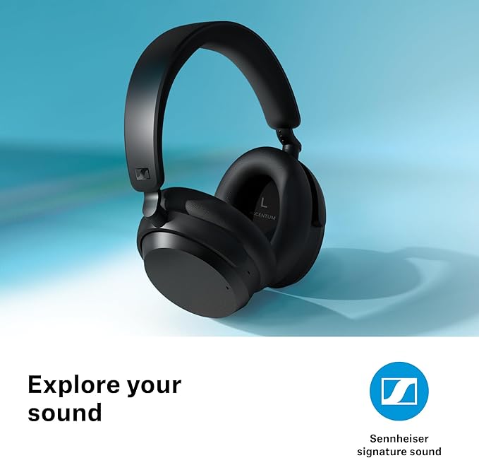 Sennheiser ACCENTUM Wireless Bluetooth Headphones - 50-Hour Battery Life, Audio, Hybrid Noise Cancelling (ANC), All-Day Comfort, Black