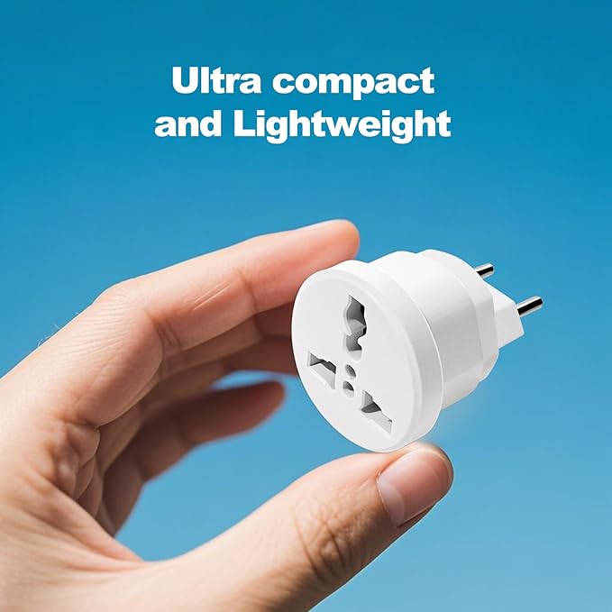 European Travel Plug Adapter, Type C International Power Adaptor to Italy Spain France Portugal Iceland Germany, Europe Vocation Essentials 3-Packs