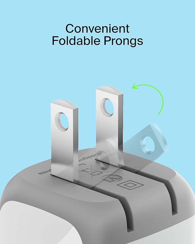 Belkin USB C Charger Block 20W, Fast Charging Block, Type C Wall Charger, USB C Cable Included Compatible w/Apple iPhone 17, Air, Pro, Samsung Galaxy S25, Google Pixel 10, iPad, AirPods, etc. - White