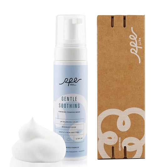 Soothing Foaming Feminine Wash for Women Ph Balance - Gentle Plant-Based Body Wash for Sensitive Skin - Vaginal Reduces Odor - Paraben & Dioxide Free, Unscented, 6.76 Fl.Oz, Pack of 1