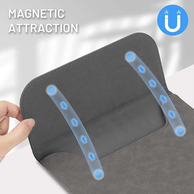 Allinside 13 inch Laptop Sleeve Case for with MacBook Air 13 2018–2025 (M2 A2681 M3 A3113 M4 A3240)/MacBook Pro 13 2016–2022 (A2251 A2289 A2338 M1 M2), PU Suede Leather Laptop Case Cover, Gray