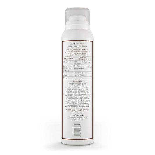 Native Deodorant & Body Spray Contains Naturally Derived Ingredients | Deodorant for Women and Men, All Day Odor Protection, Aluminum and Hydrocarbon Propellant Free | Coconut & Vanilla