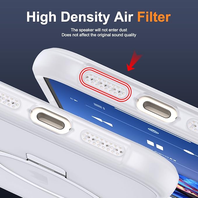 Compatible with iPhone 16 Plus Case with Invisible Magnetic O-Ring Stand Military-Grade Phone Case for iPhone 16 Plus 6.7" [Compatible with Mag-Safe][Great Grip Feeling],Translucent