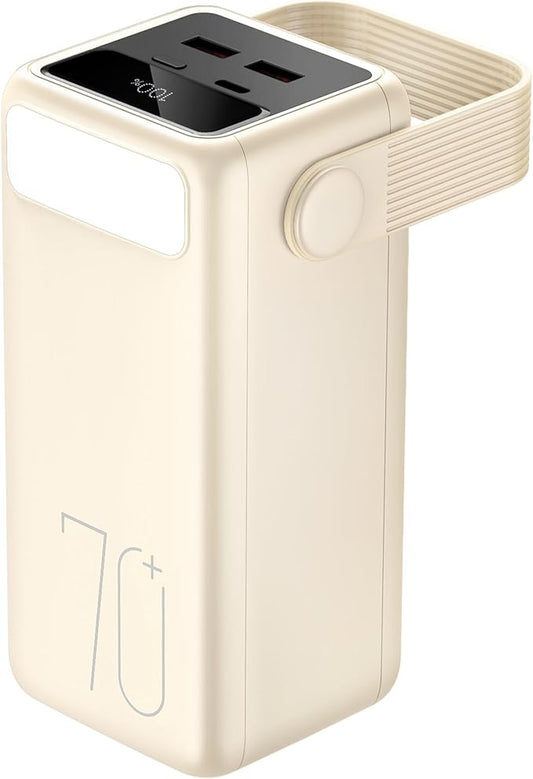 Portable Charger Power Bank 70000mAh, 22.5W Fast Charging USB C Battery Pack, 3 Outputs, LED Display & LED Light, External Huge Capacity Battery Bank for iPhone, Samsung, iPad, Camping Picnic