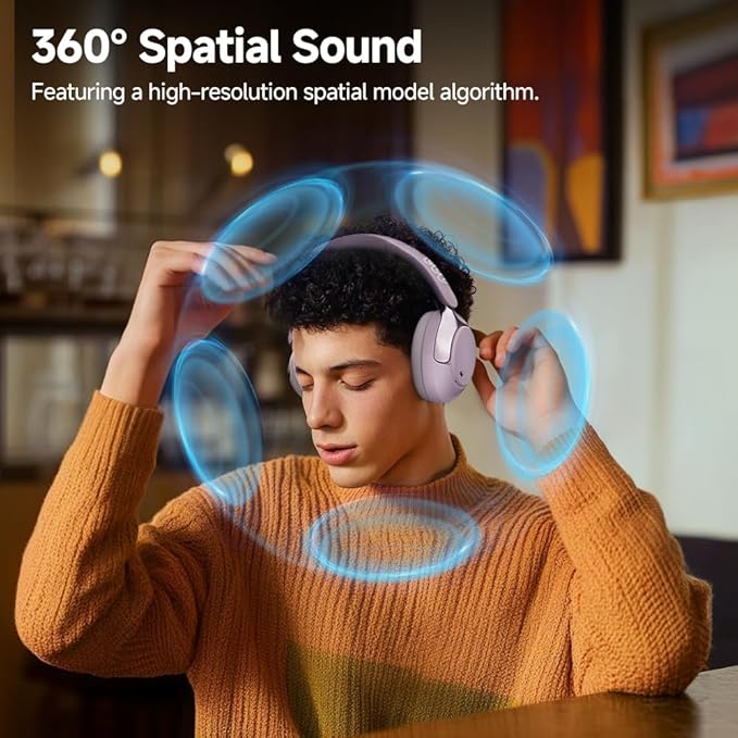 QCY H3 PRO Adaptive ANC Wireless Headphones Over Ear, 50dB Active Noise Cancellation with Multiple Modes, LDAC Hi-Res Wireless Audio, 55H Playtime, Custom EQ via App, Bluetooth 5.4