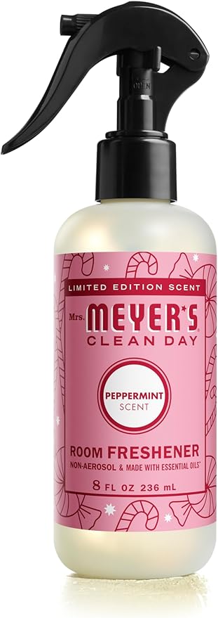 MRS. MEYER'S CLEAN DAY Room and Air Freshener Spray, Non-Aerosol Spray Bottle Infused with Essential Oils, Peppermint, 8 fl. oz