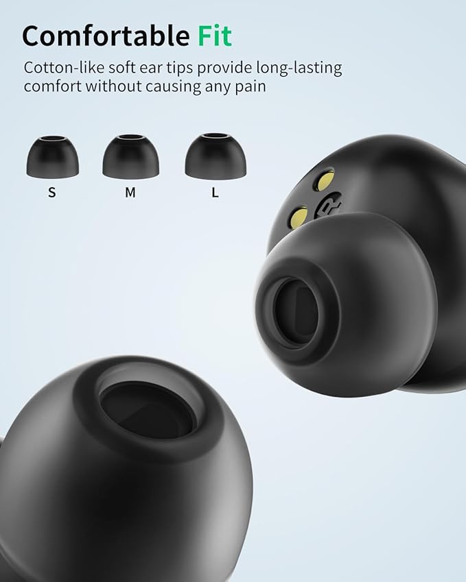 Wireless Earbuds Bluetooth 5.4 in Ear, Environmental Clear Calls Earbuds with Built-in Microphones for iPhone, Android, 40 Hours Playtime with Charging Case for Sports