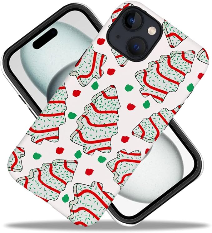 DAIZAG Case Compatible with for iPhone 15,Christmas Tree Polka Dots Phone Case for iPhone 15 for Girl Women Boy Men