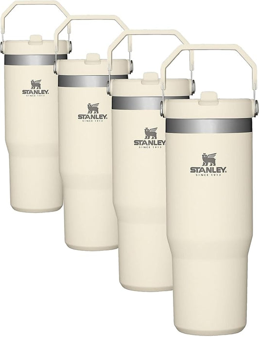STANLEY Tumbler 20oz Stainless Steel | with Straw | Leak Resistant | Vacuum Insulated | Cream | Pack of 4