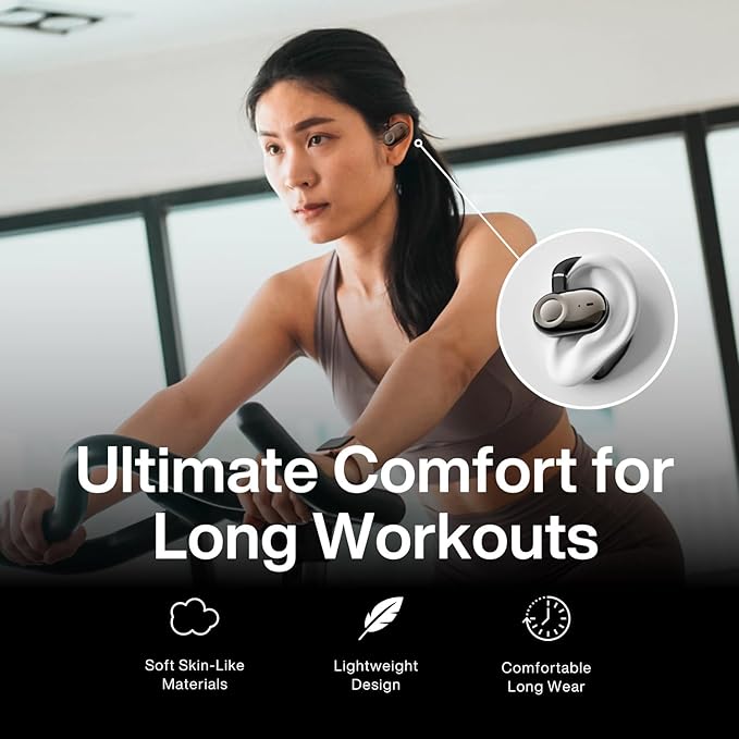 Open Ear Earbuds, Open Ear Headphones with 16mm Speakers, Bluetooth 5.4 Wireless, Biaxial Rotation, Lightweight, 20H Playtime, Over Ear Bluetooth Headphones for Running, Workout, IPX5 Waterproof