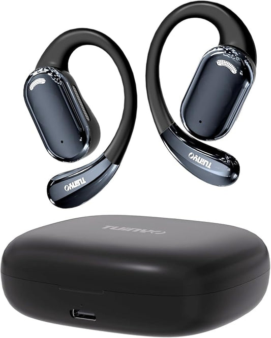 TUINYO True Wireless Ear Hooks, IPX5 Waterproof, Stable One-Step Bluetooth Connection with Long Transmission, 40hrs Longed Standby Time with 10hrs Playtime for Each, Compatible to Different Devices