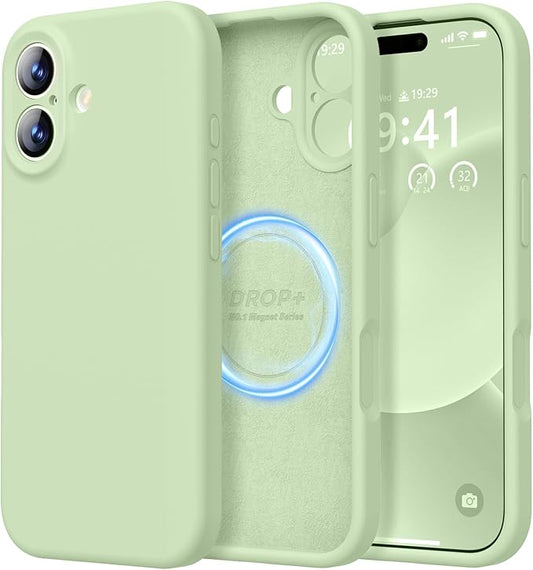 LOVE 3000 Designed for iPhone 17 Case, Premium Silicone [Compatible with Magsafe][Soft Anti-Scratch Microfiber Lining] Shockproof Protective Phone Case for Men Women 6.3", Matcha