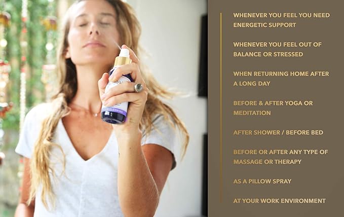 BALIPURA - 4 pc Variety Aura Cleansing Sprays Gift Set with Linen Bag - Infused with Crystal - Organic Essential Oils - 100ml Each